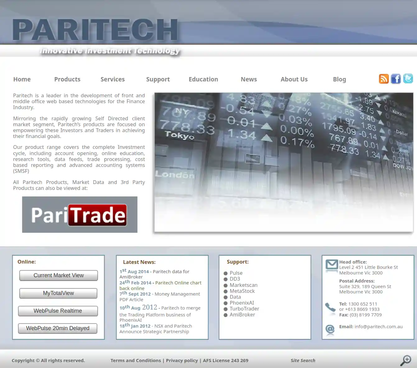 Paritech website snapshot from 2014-12-18